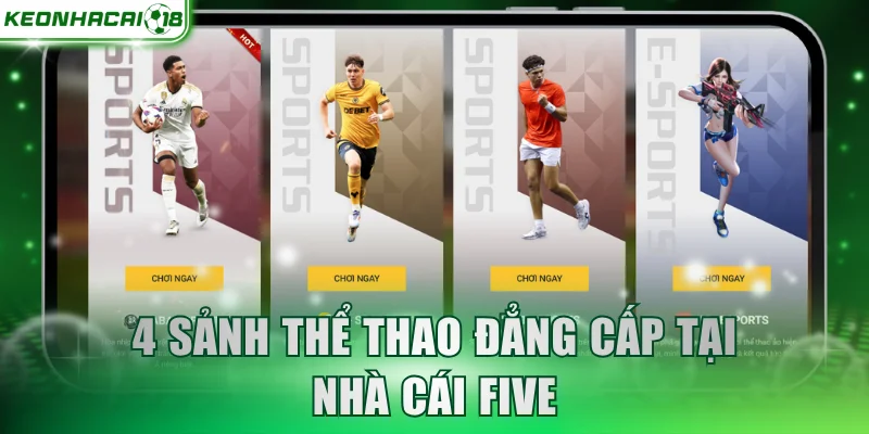 4 sảnh thể thao đẳng cấp tại nhà cái Five