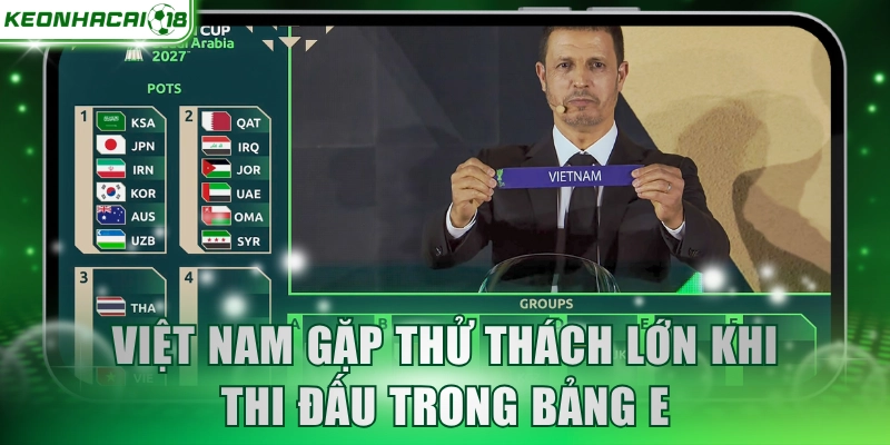 Việt Nam gặp thử thách lớn khi thi đấu trong bảng E